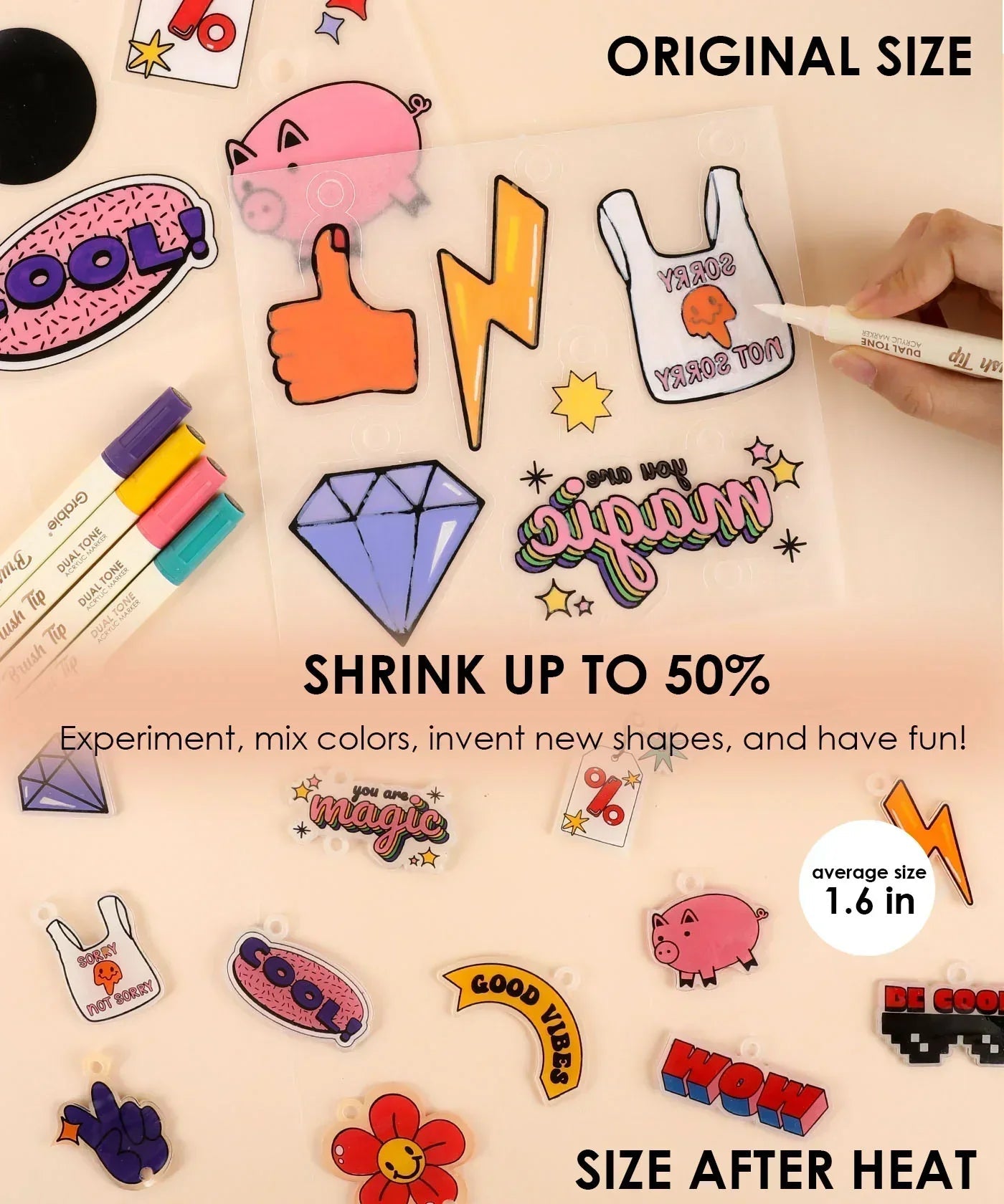 Grabie Retro Vibes DIY Shrink Art Craft Kit