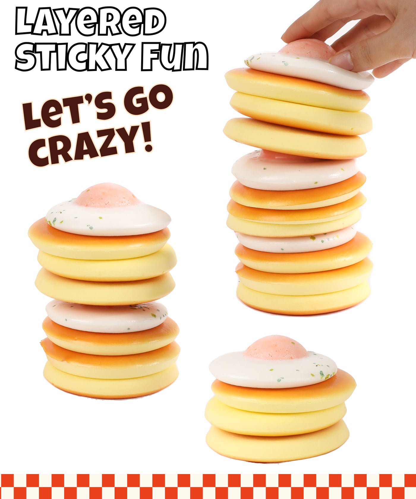 Grabie Ultimate Fluffy Egg Pancakes Stress Relief Squishy Toy