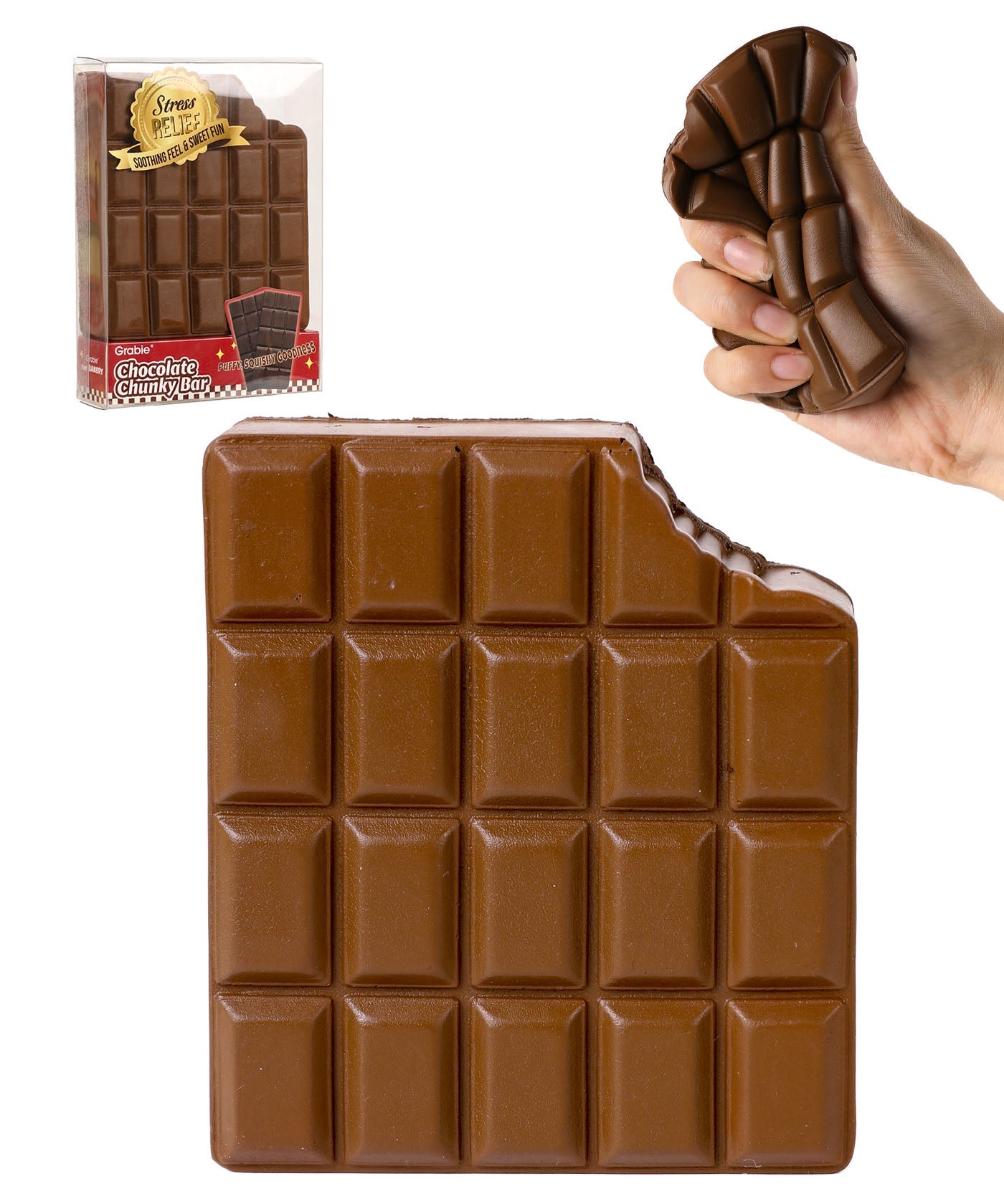 Grabie Ultimate Chocolate Chunky Bar Stress Relief Squishy Toy