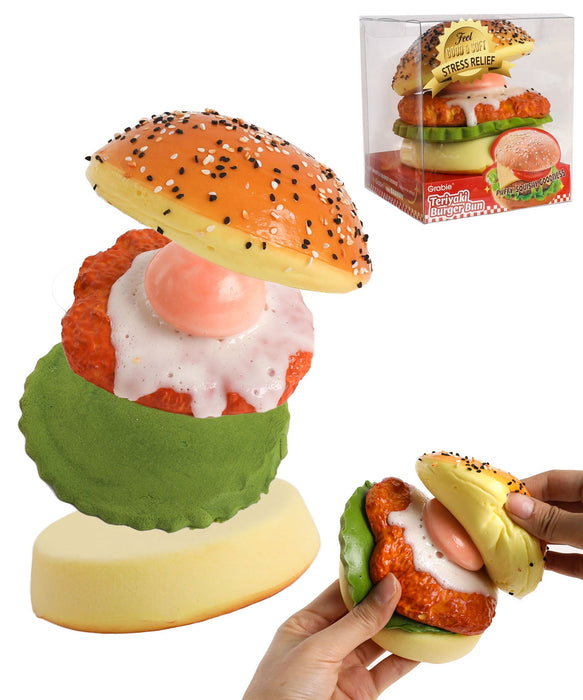 Grabie Ultimate Teriyaki Burger Bun Stress Relief Squishy Toy