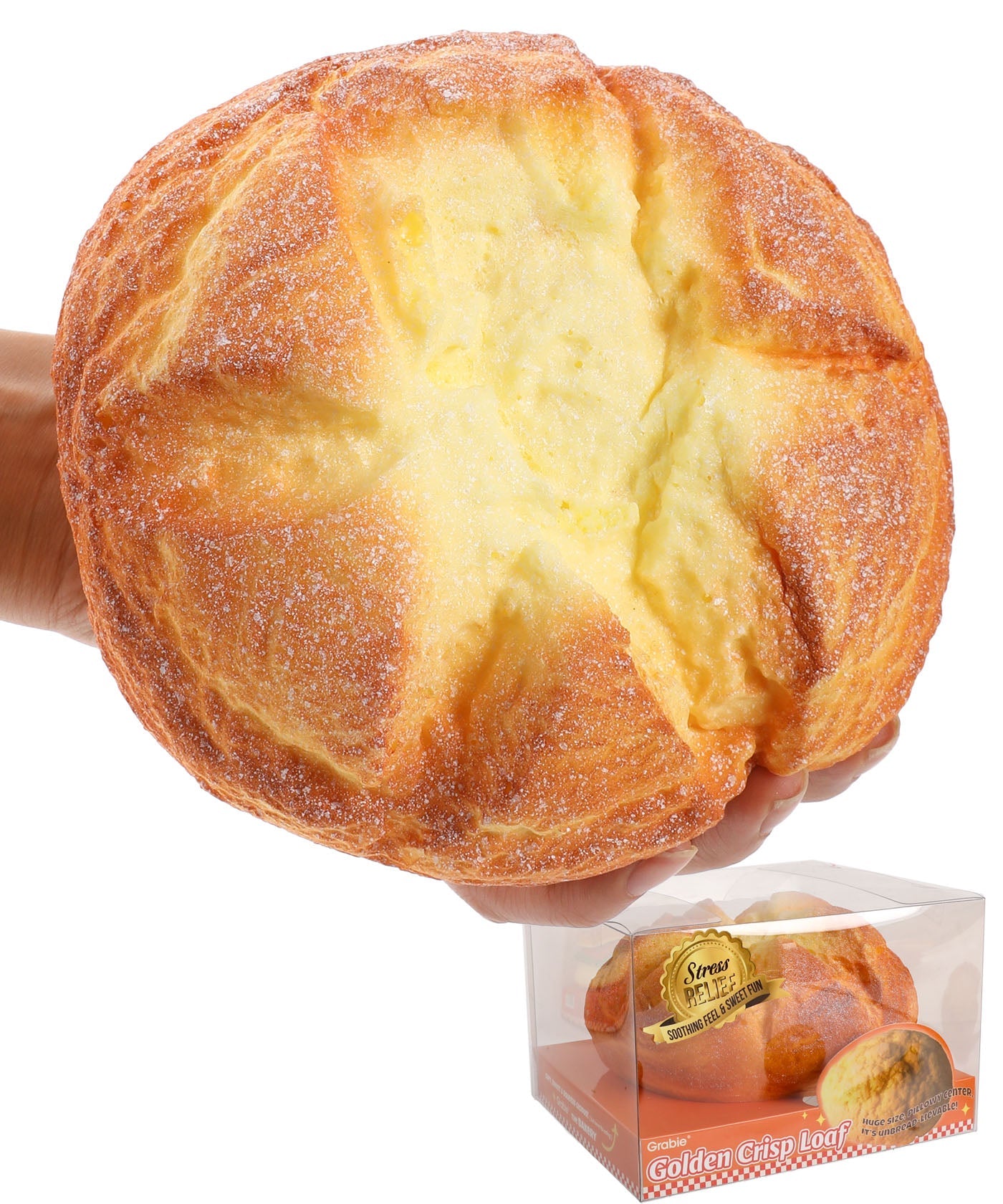 Grabie Golden Crisp Loaf Stress Relief Squishy Toy