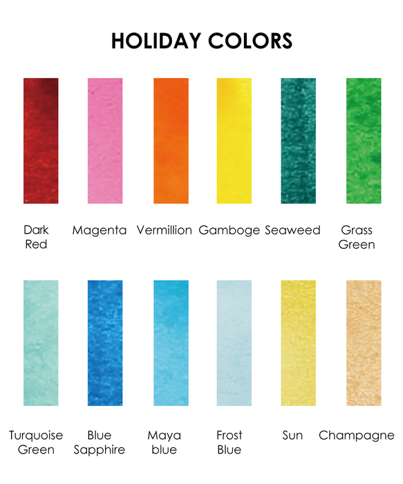 Grabie Watercolor Pocket Set of 12 With Brush Holiday Colors (Pack of 6)