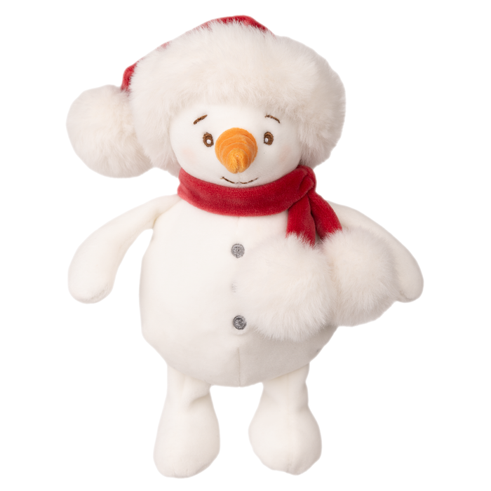 Adorable Plush Baby Snowman with Santa Hat & Scarf for Festive Holiday Decor