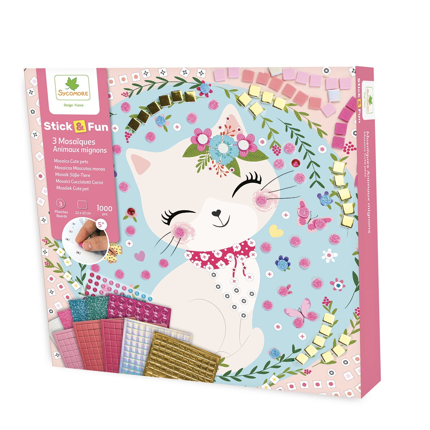Sycomore Stick'N Fun S Mosaics Craft Kit Cute Pets