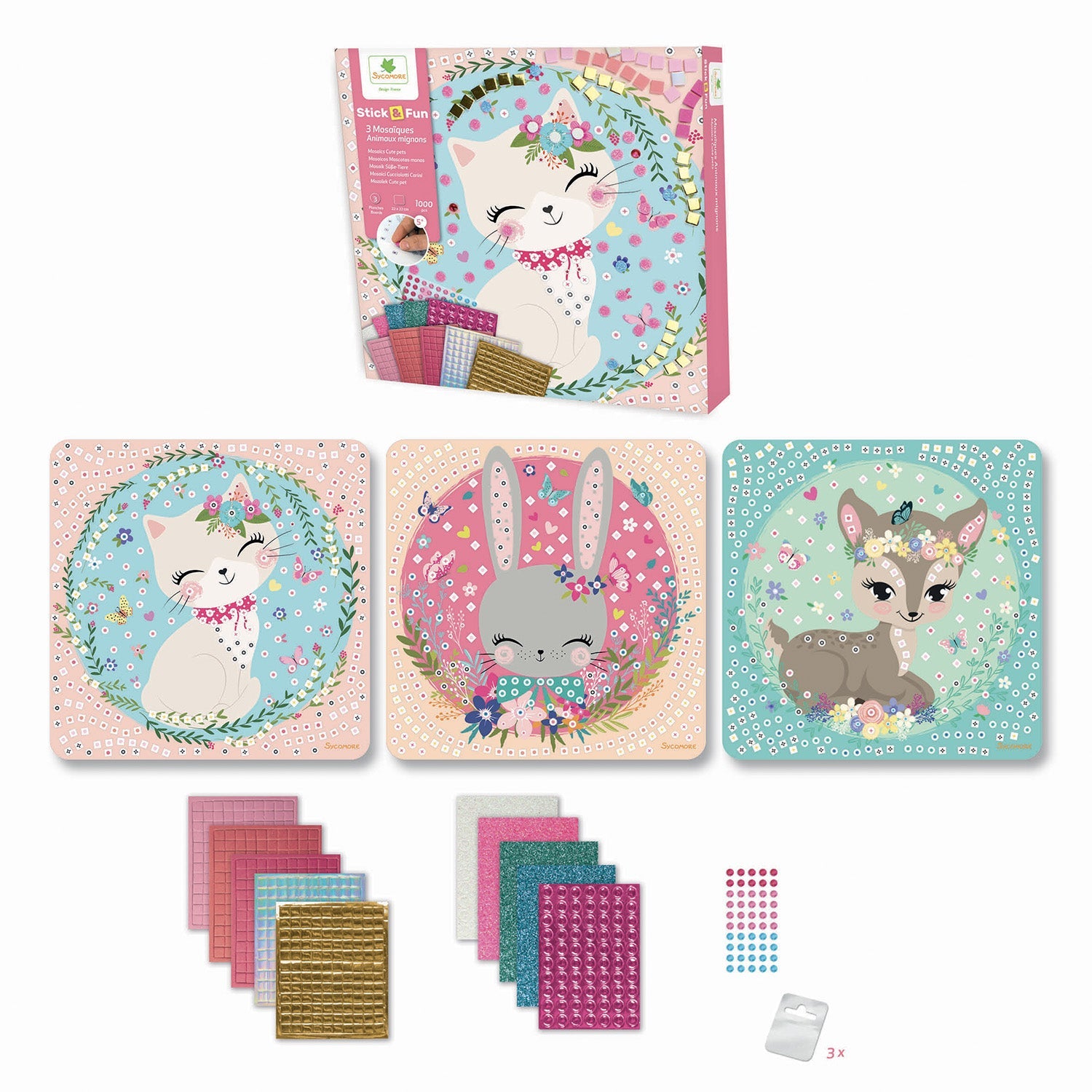 Sycomore Stick'N Fun S Mosaics Craft Kit Cute Pets