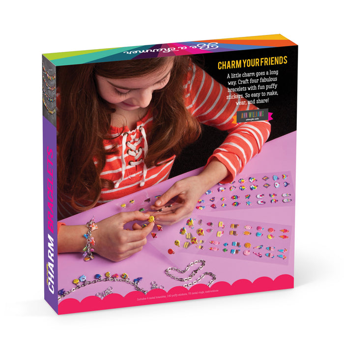 Craft-tastic DIY Puffy Charm Bracelet Making Kit 4 Bracelets