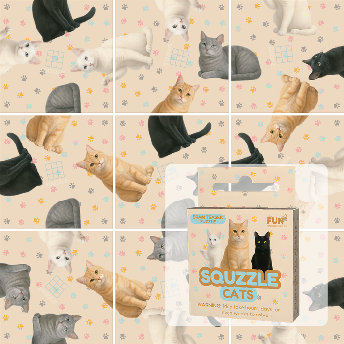 Fun Squared Games Cats Squzzle 9-Piece Tile Puzzle
