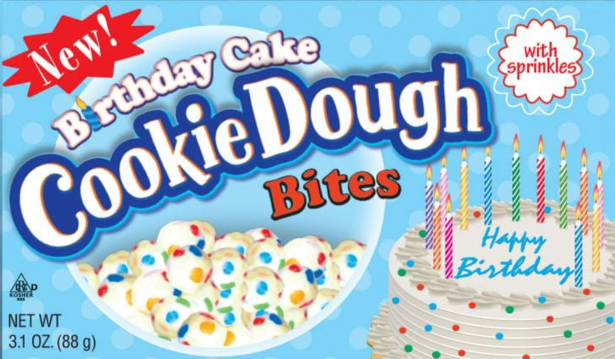 Cookie Dough Bites Birthday Cake Morsels 3.1 oz 12 Pack