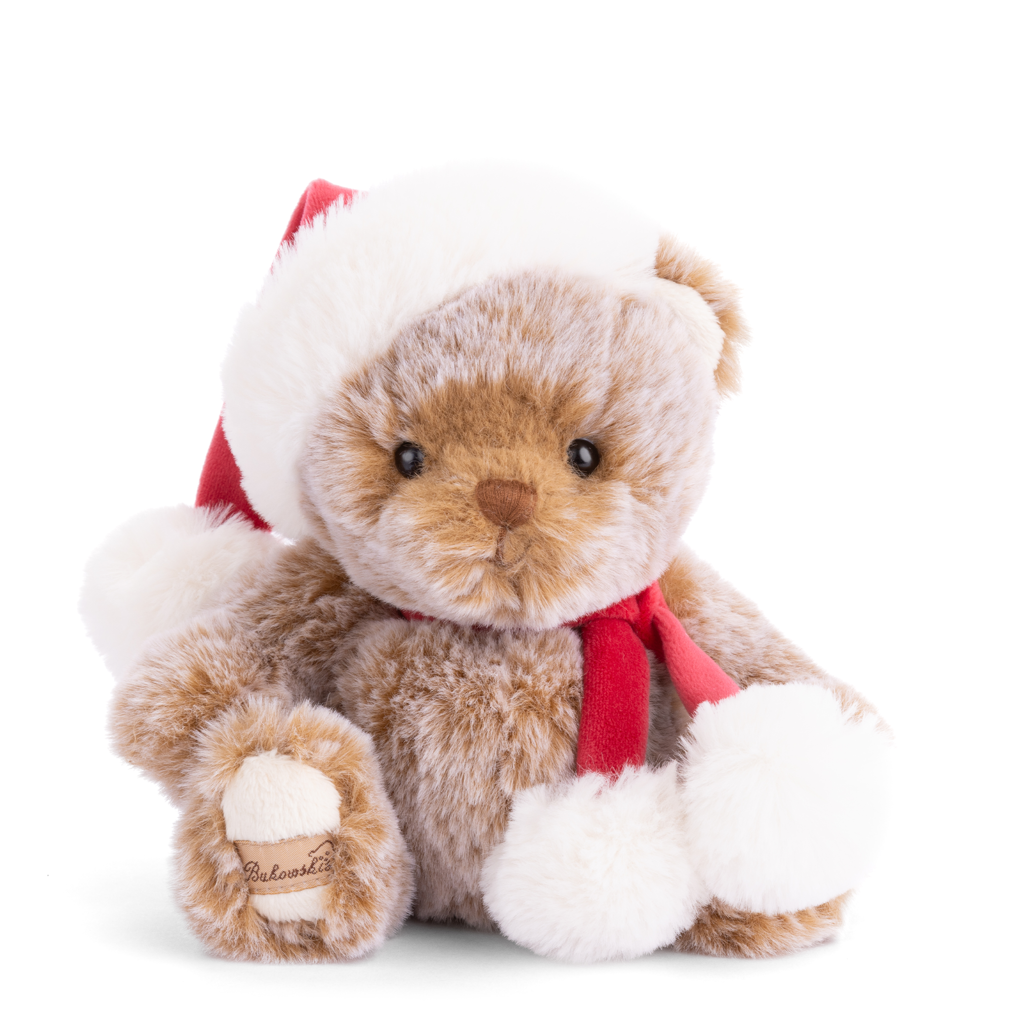 Adorable Bukowski Tomtenisse Christmas Plush Bear: Soft Fur, Festive Santa Hat