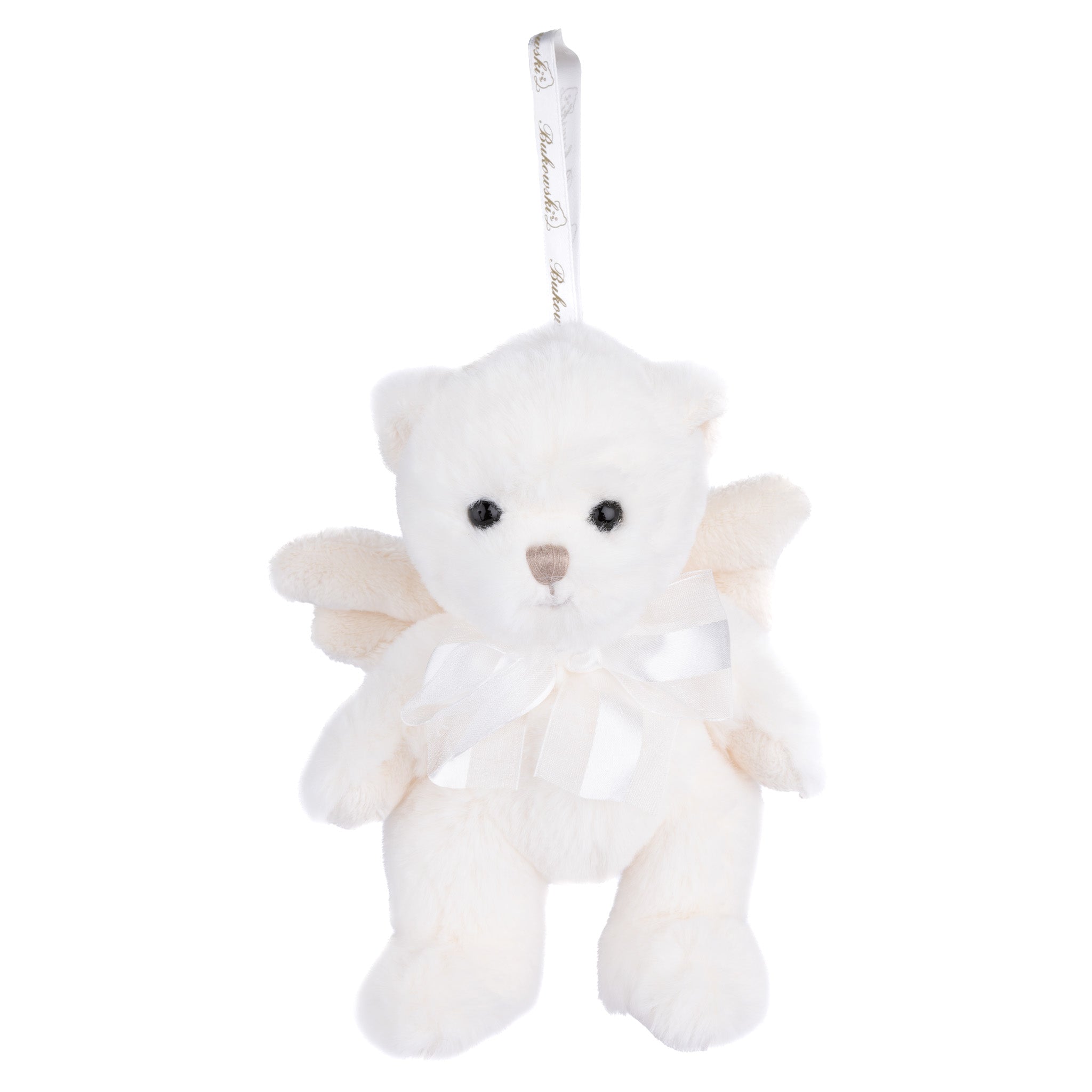 Dillon Heavenly Angel Bear Plush Toy with Soft Fluffy Fur & Satin Bow