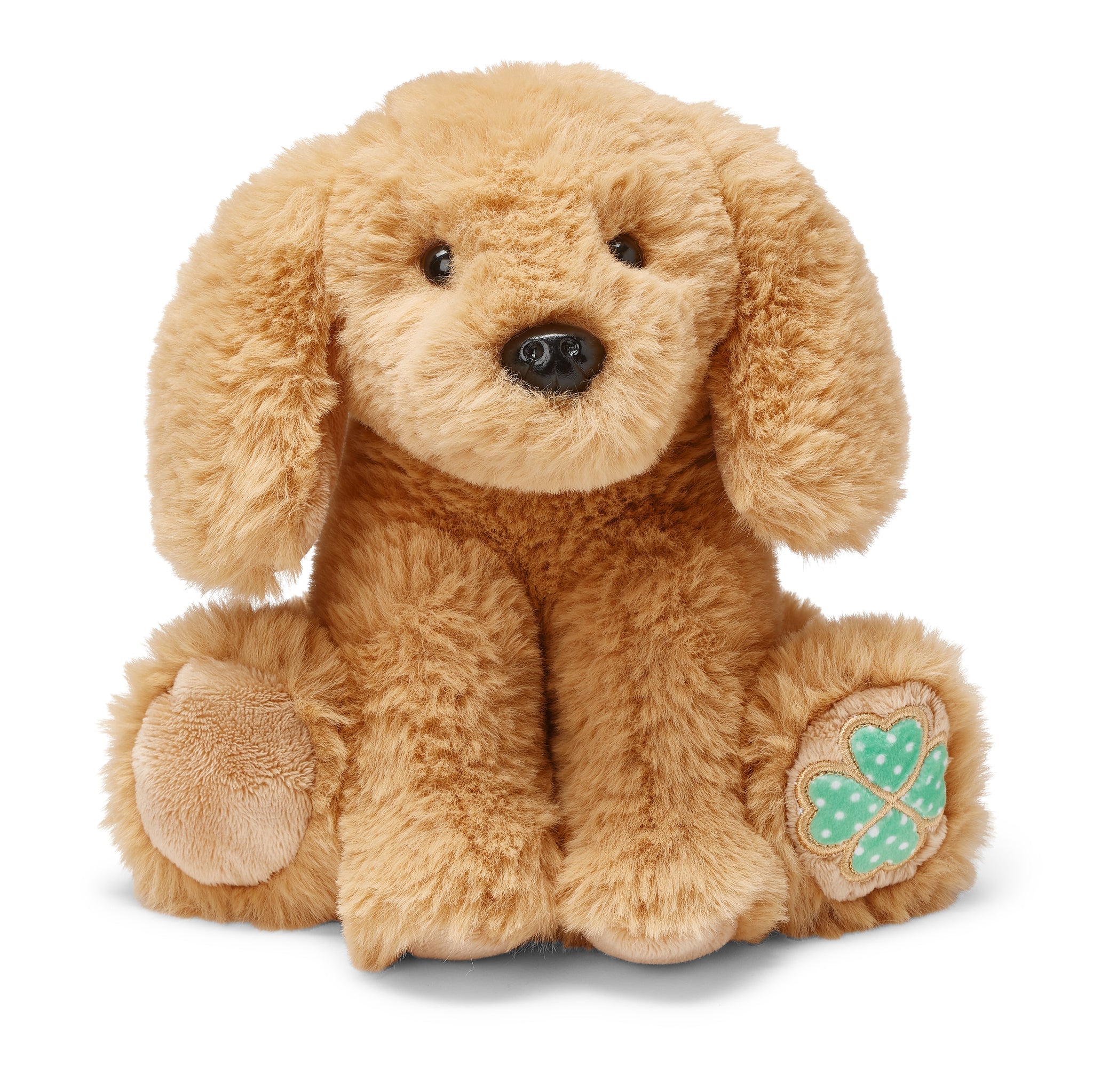 Lucky the Dog Plush Stuffed Animal with Four-Leaf Clover for Good Fortune