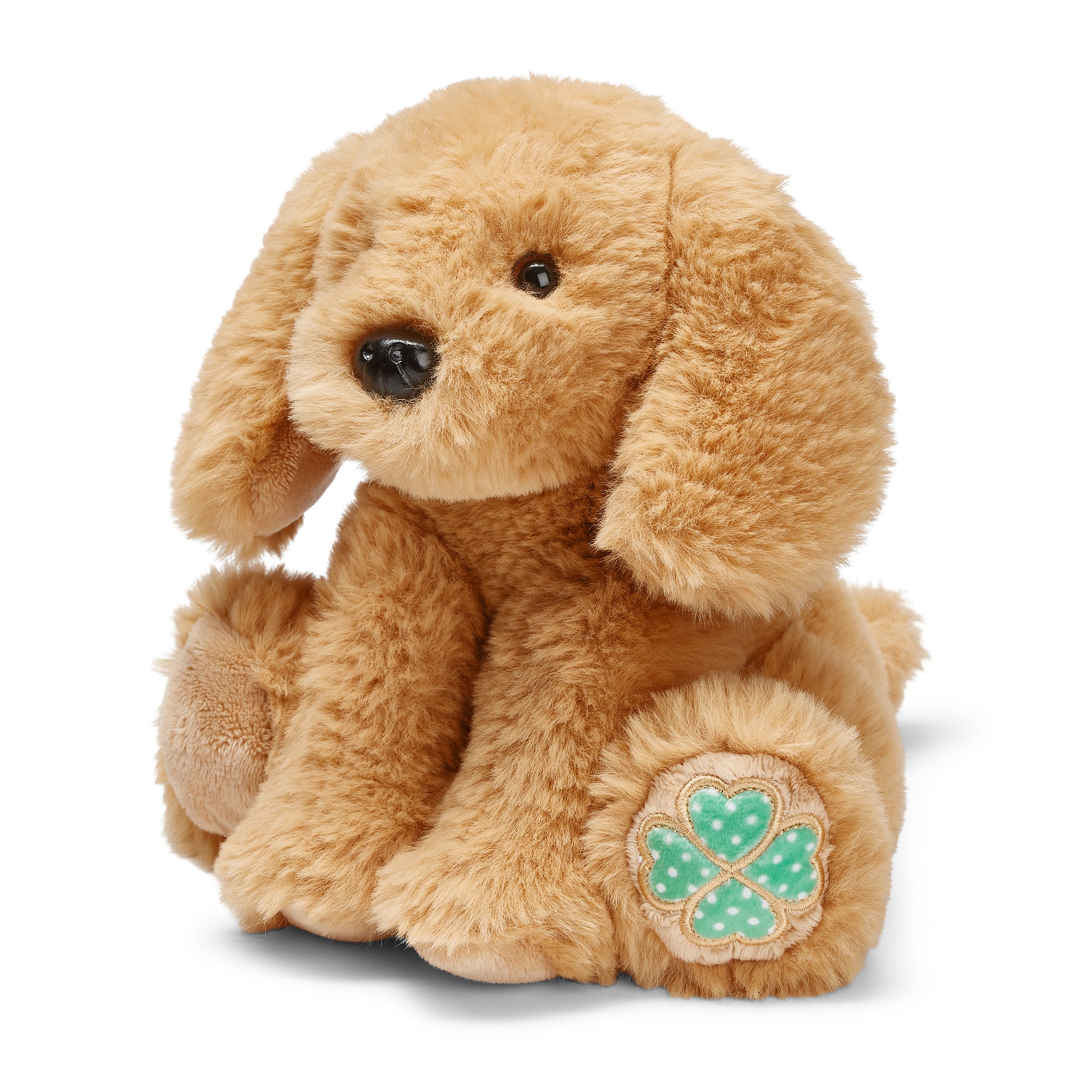 Lucky the Dog Plush Stuffed Animal with Four-Leaf Clover for Good Fortune