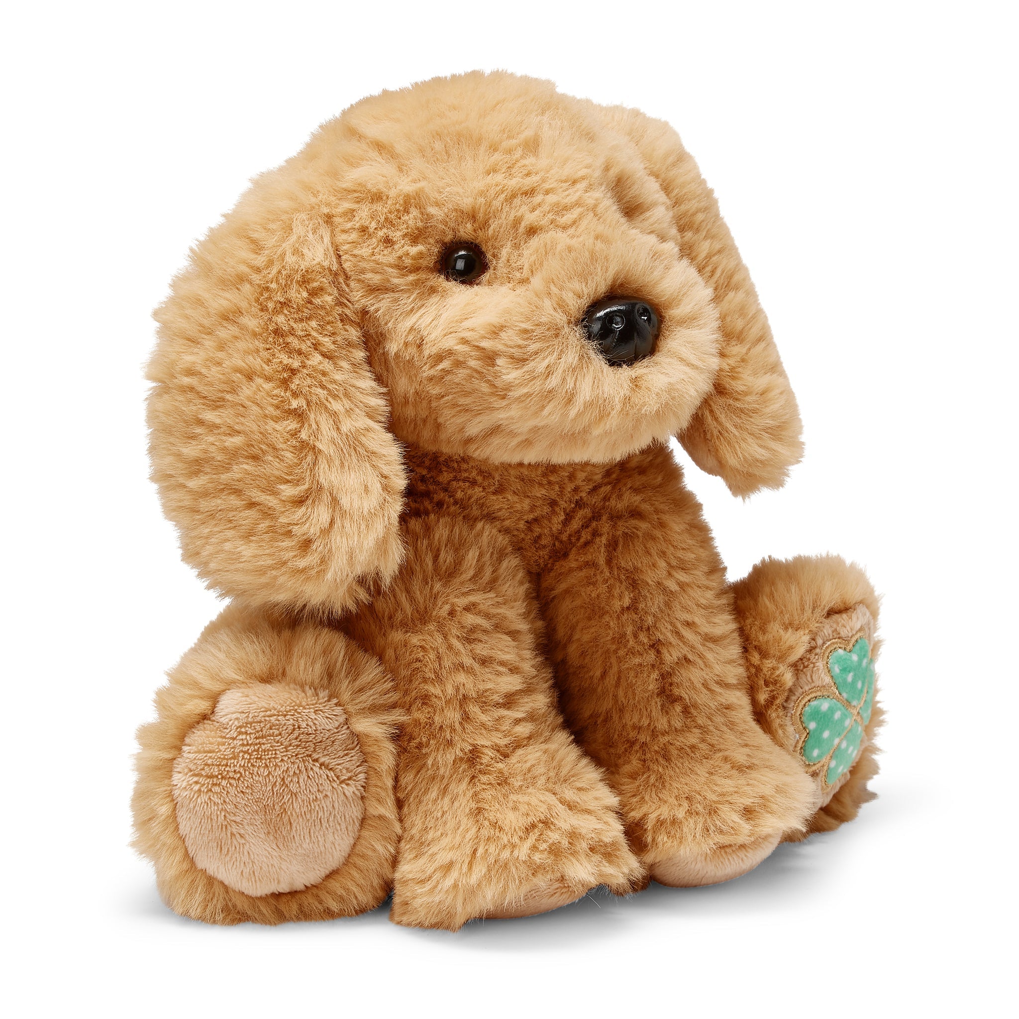 Lucky the Dog Plush Stuffed Animal with Four-Leaf Clover for Good Fortune