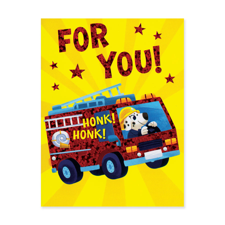 CARD SMALL: ENCLOSURE CARD FIRETRUCK FOR YOU!