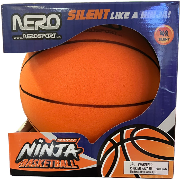 Orange basketball in a blue box with 'Nero' branding and 'Ninja Basketball'