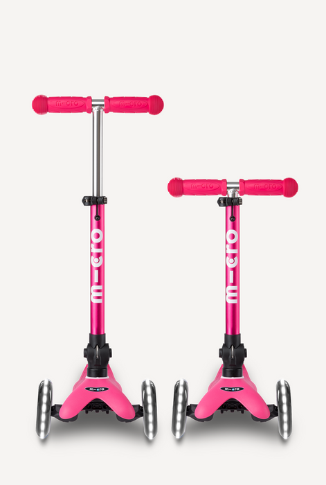 Mini Foldable LED Micro Scooter Pink