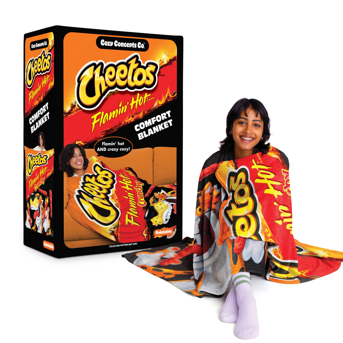 Relatable Flamin' Hot Cheetos Throw Blanket
