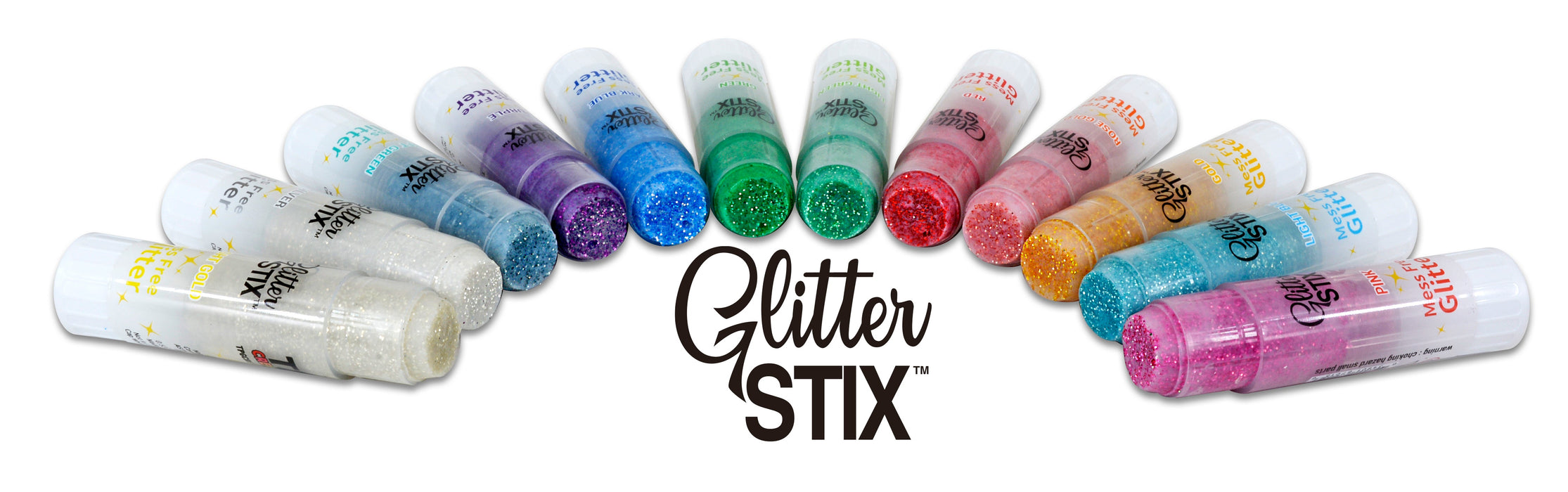 The Pencil Grip Glitter Stix Mess Free 12-Color Set