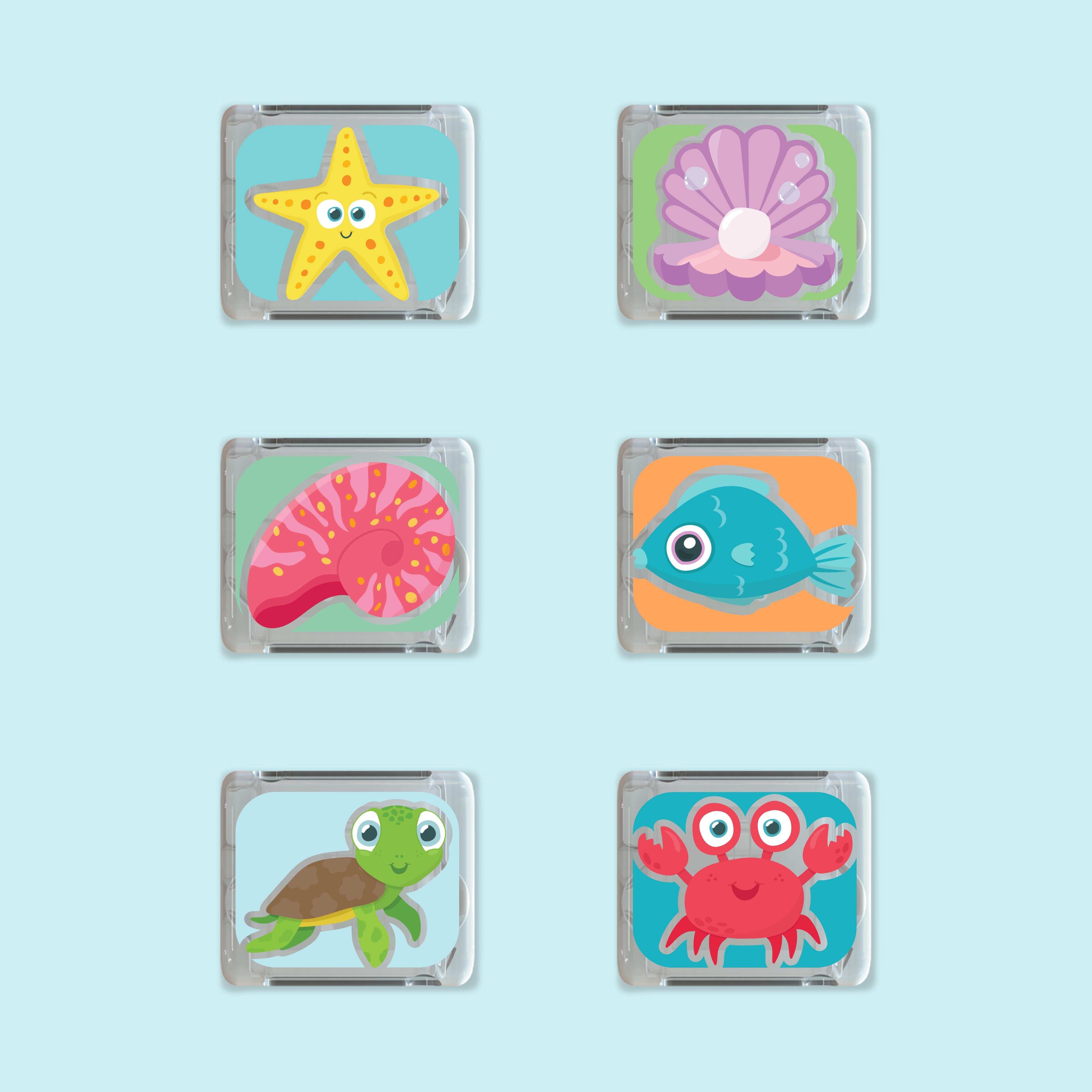 Glo Pals Ocean Light-Up Cubes 6-Pack Sensory Toys