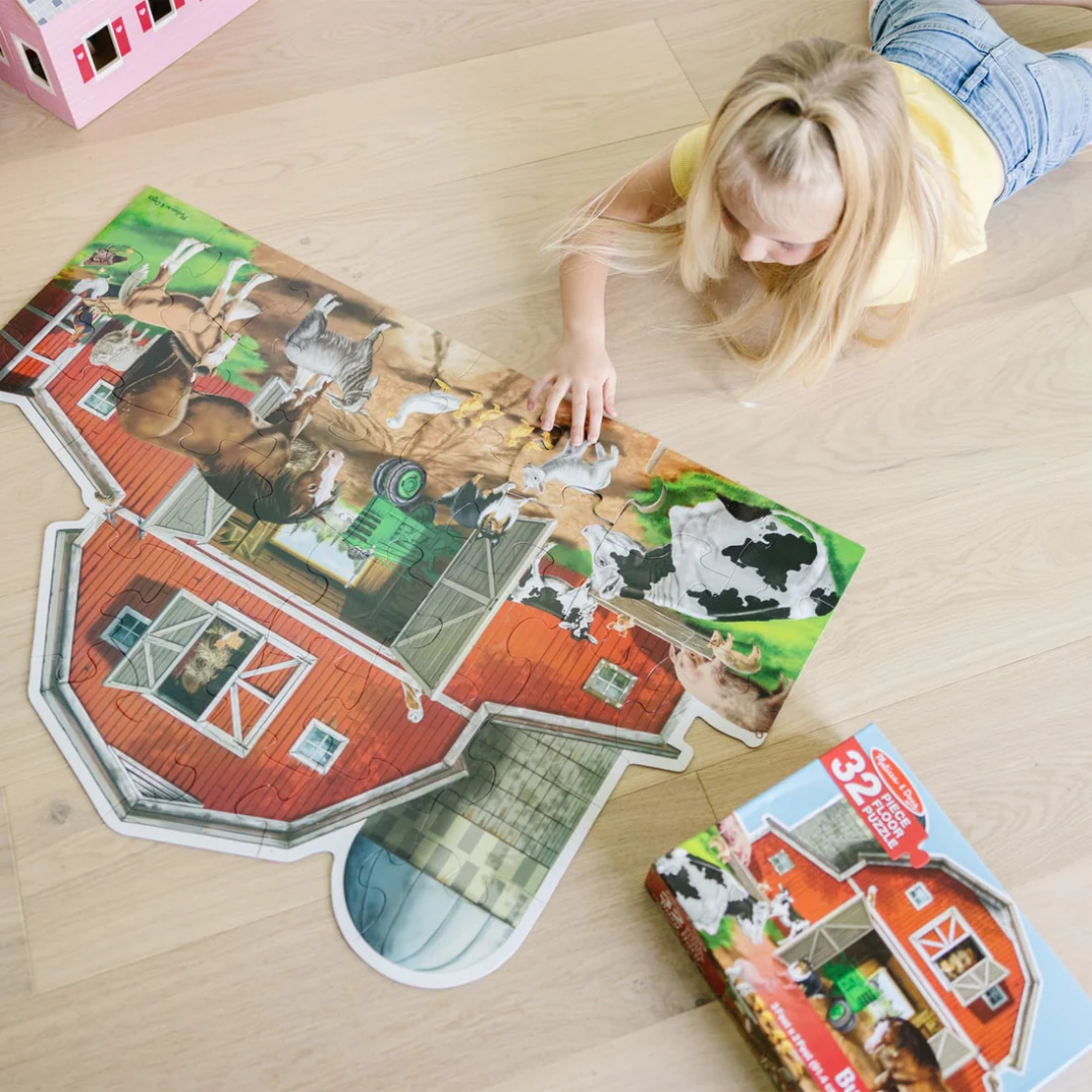New! Busy Barn Yard Shaped Floor Puzzle - 32 Pieces