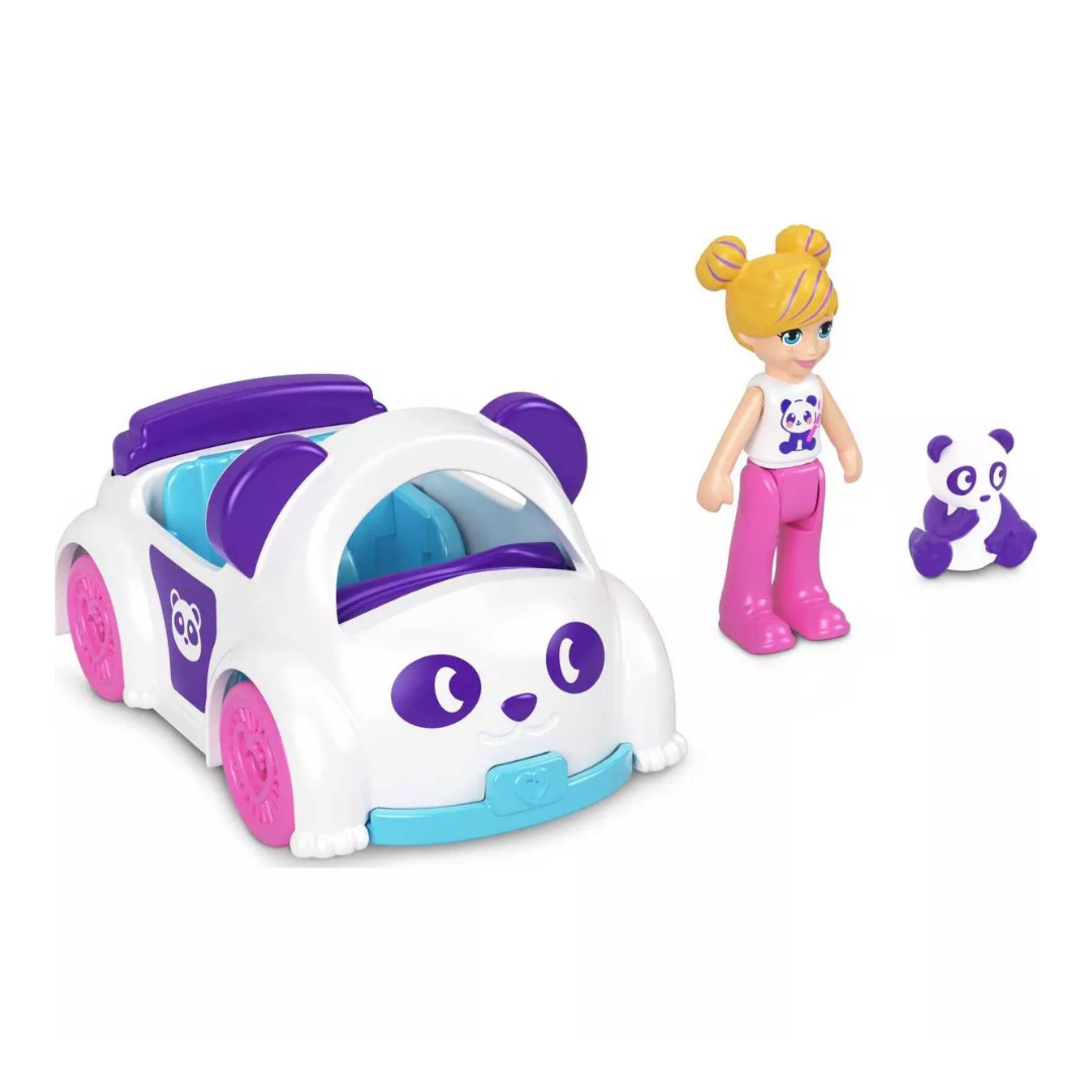 Pollyville Micro Doll with Car & Pet Playset