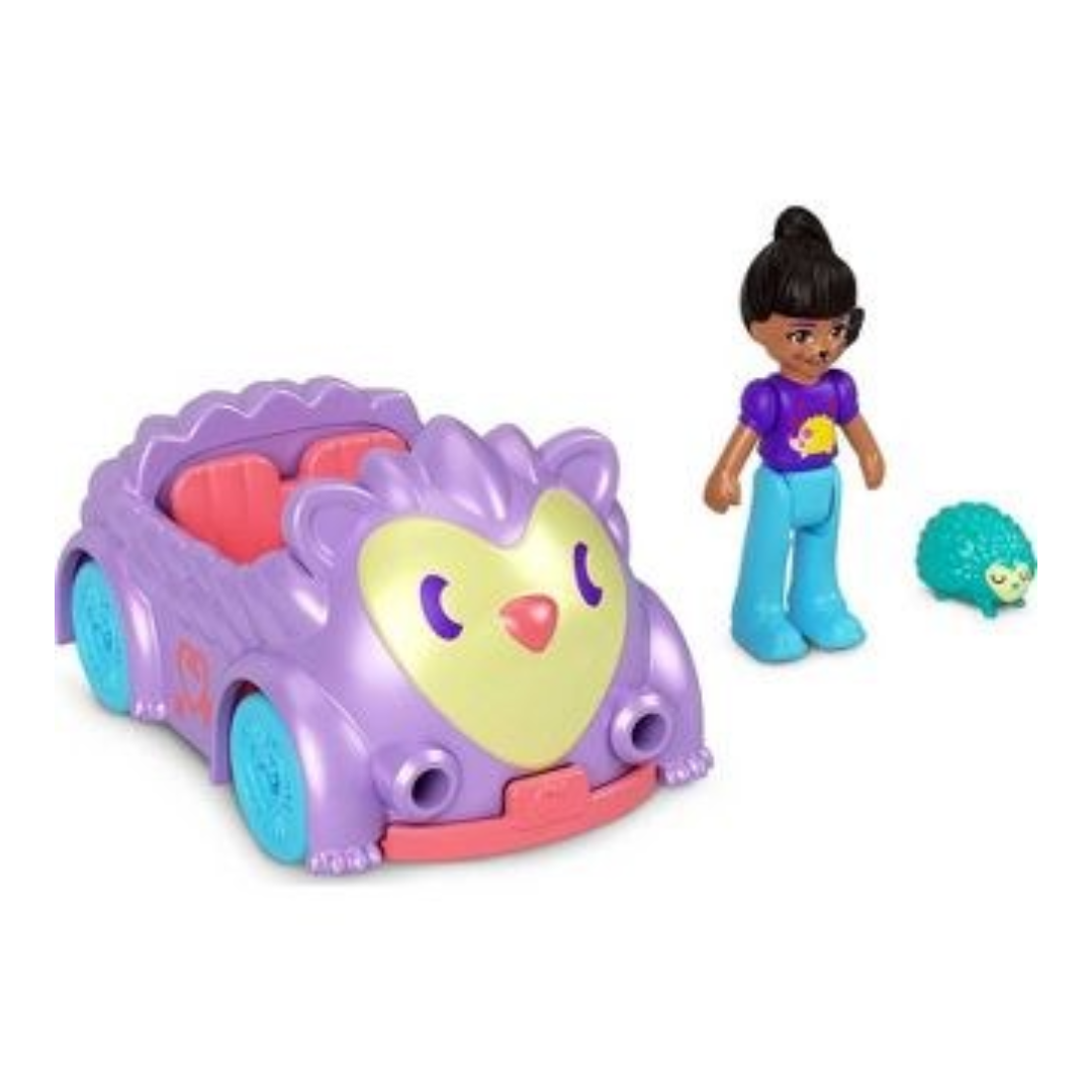 Pollyville Micro Doll with Car & Pet Playset