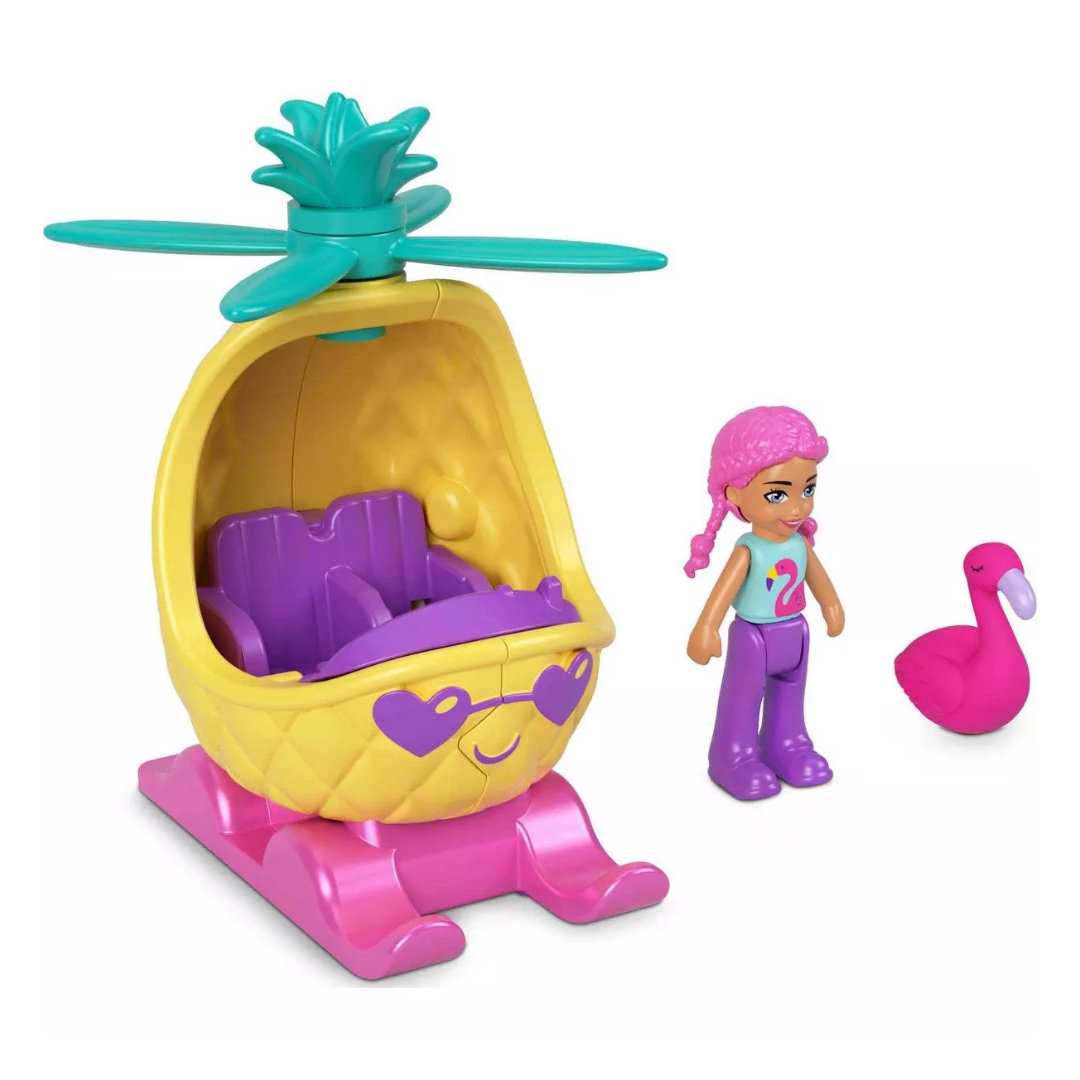 Pollyville Micro Doll with Car & Pet Playset
