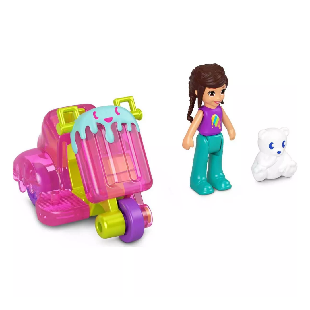 Pollyville Micro Doll with Car & Pet Playset