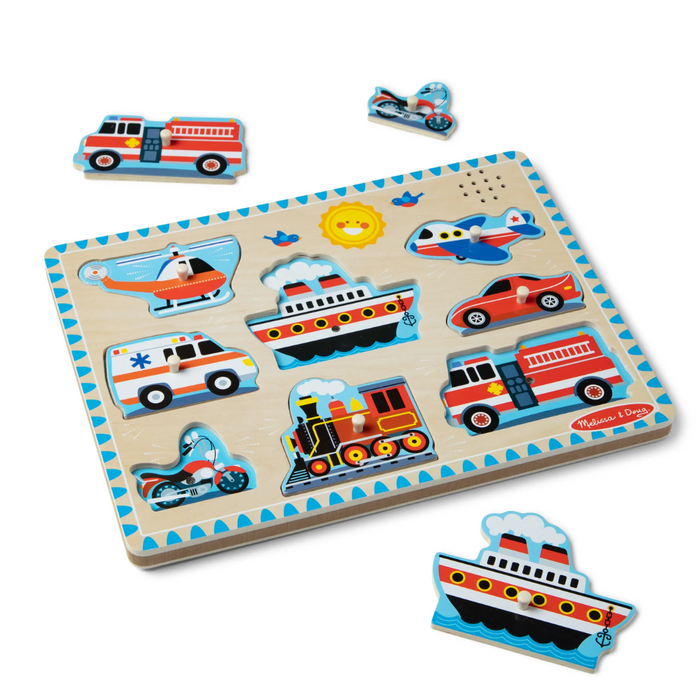 Melissa & Doug Vehicles Sound Puzzle - 8 Pieces