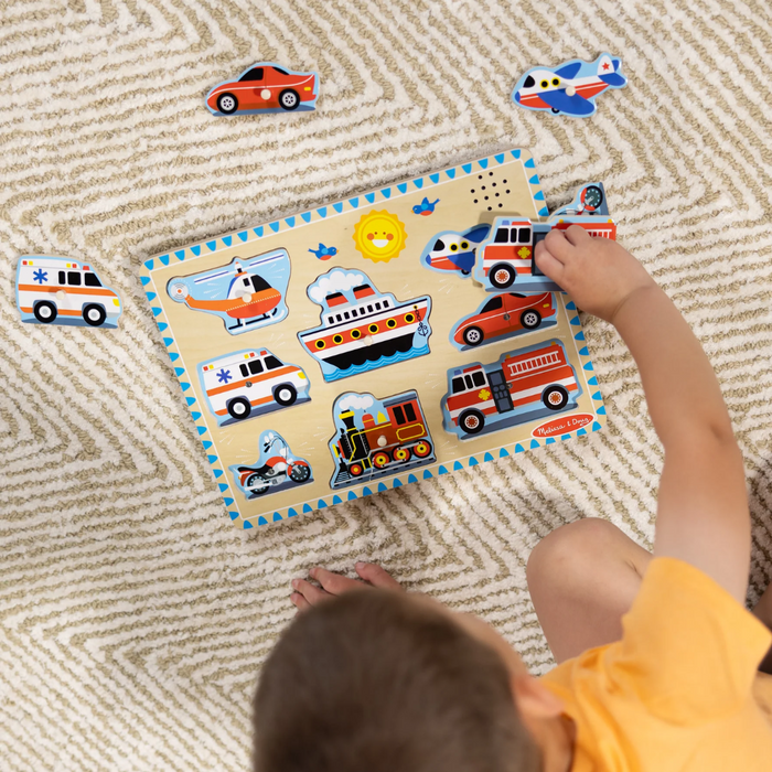 Melissa & Doug Vehicles Sound Puzzle - 8 Pieces