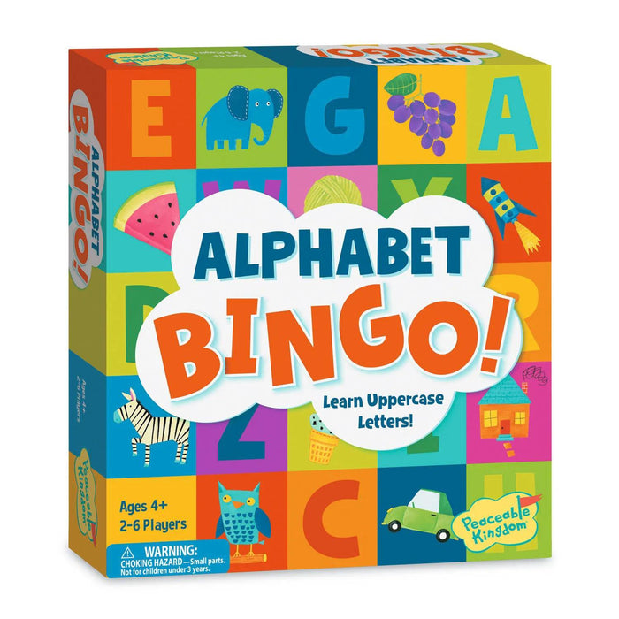 Alphabet Bingo Peaceable Kingdom Board Game Ages 4+