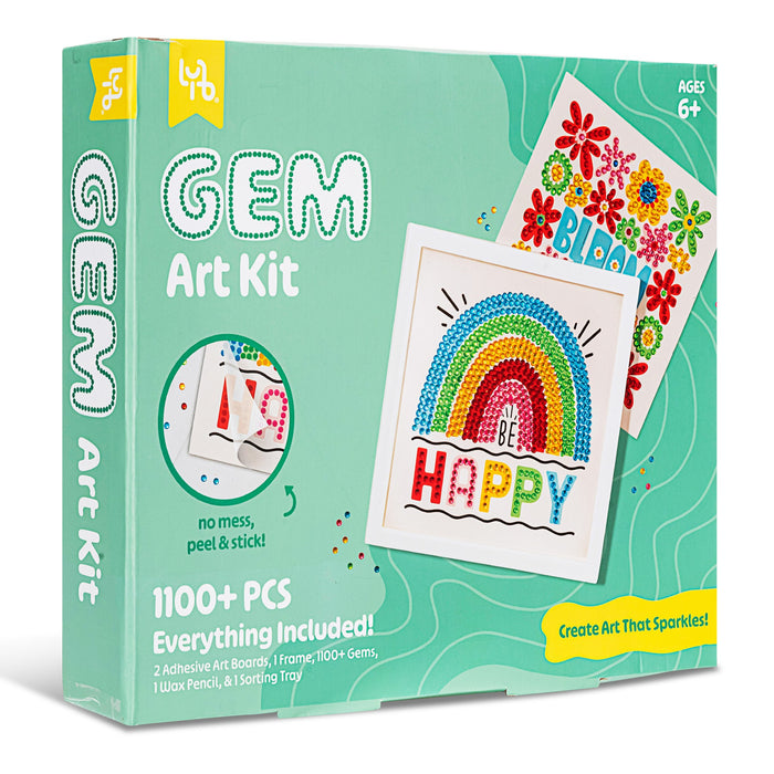 Little Yellow Bicycle Rainbow & Blooms Gem Art Kit
