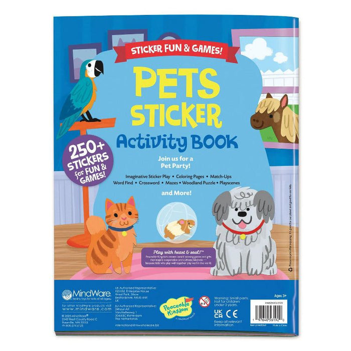 Peaceable Kingdom Pets Sticker Activity Book 200 Stickers Reusable Scenes
