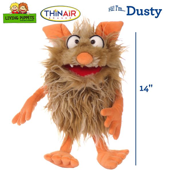 Living Puppets: Dusty The Friendly Monster - 14"Plush Hand Puppet