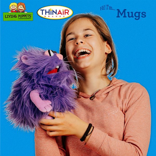 Living Puppets: Mugs The Purple Friendly Monster - 12" Plush Hand Puppet