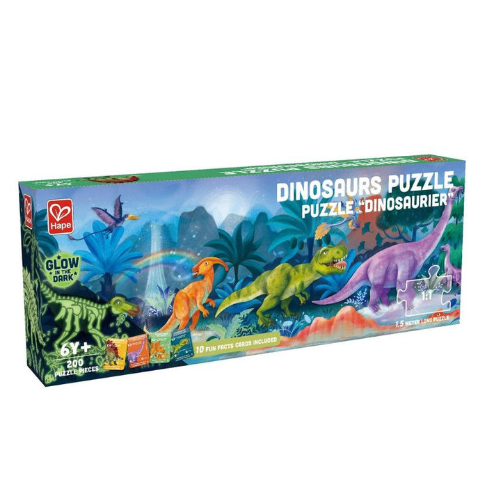 Hape Giant 59" Glow-in-the-Dark Dinosaur 200-Piece Floor Puzzle
