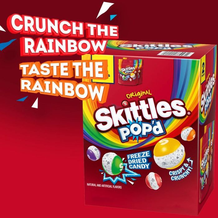 Skittles POP'd Originals Freeze Dried Candy Resealable Bag 5.5oz