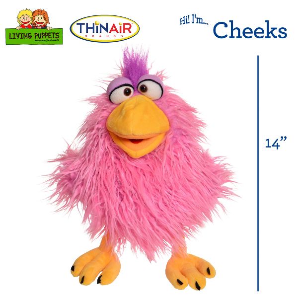 Living Puppets: Cheeks The Pink Chicken - 14" Plush Hand Puppet
