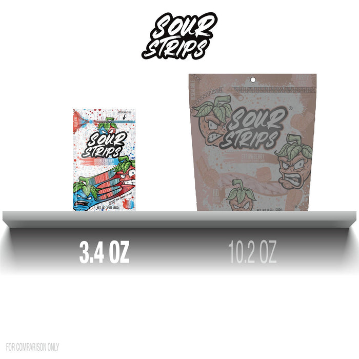 Sour Strips Duos Doubleberry Flavored Chewy Candy 3.4oz