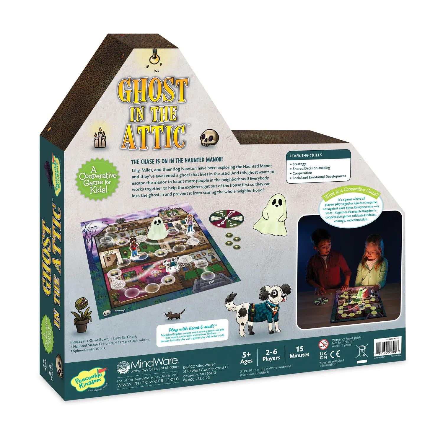 Peaceable Kingdom Ghost in the Attic Cooperative Board Game