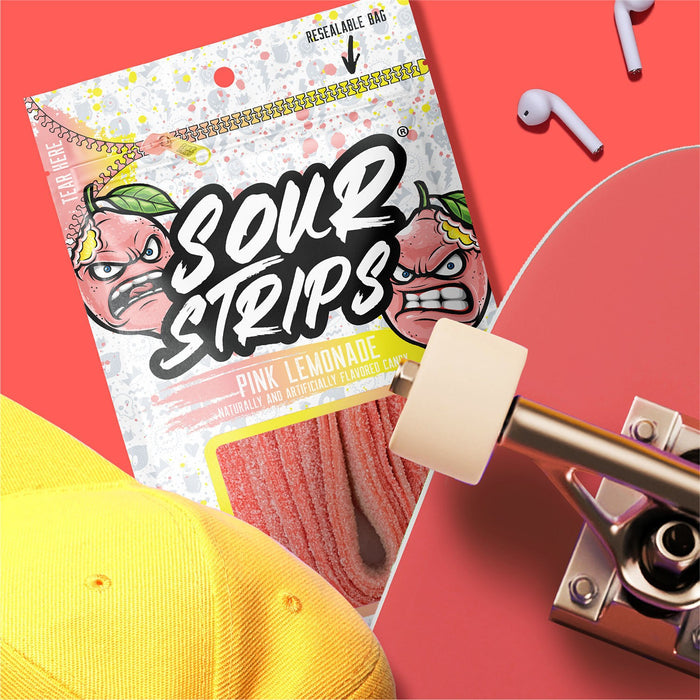 Sour Strips Pink Lemonade Chewy Candy 3.4oz