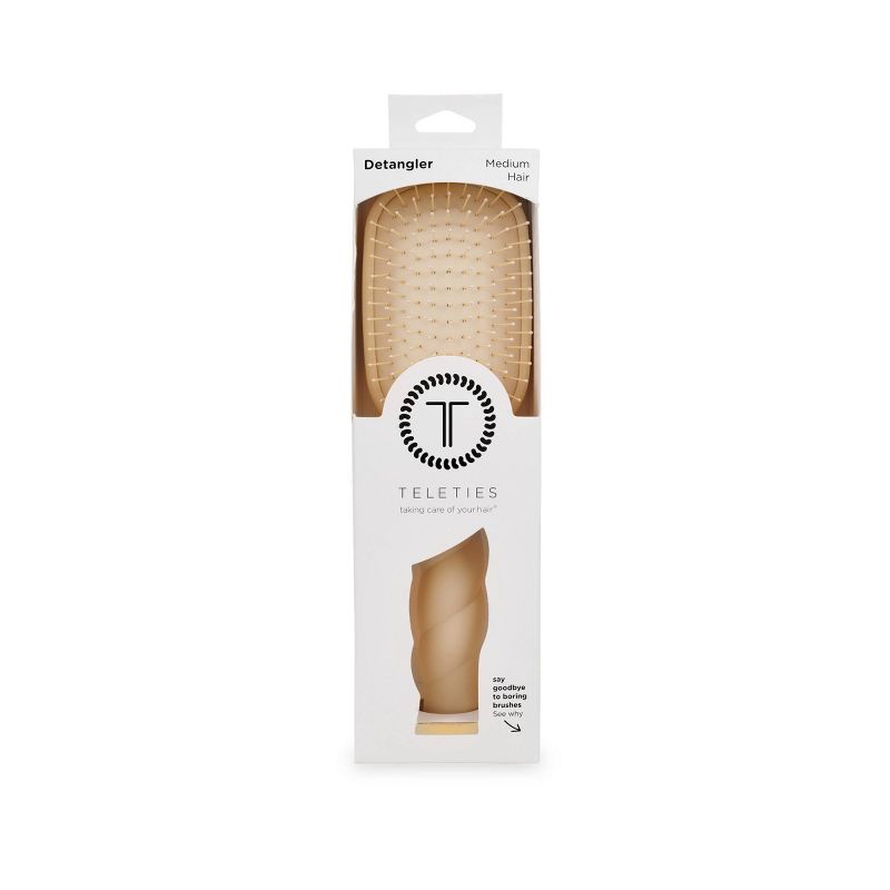 TELETIES Medium Hair Detangler Hair Brush Tan