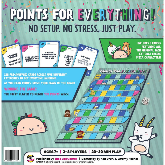 Taco Cat Games Points For Everything Family Party Board Game