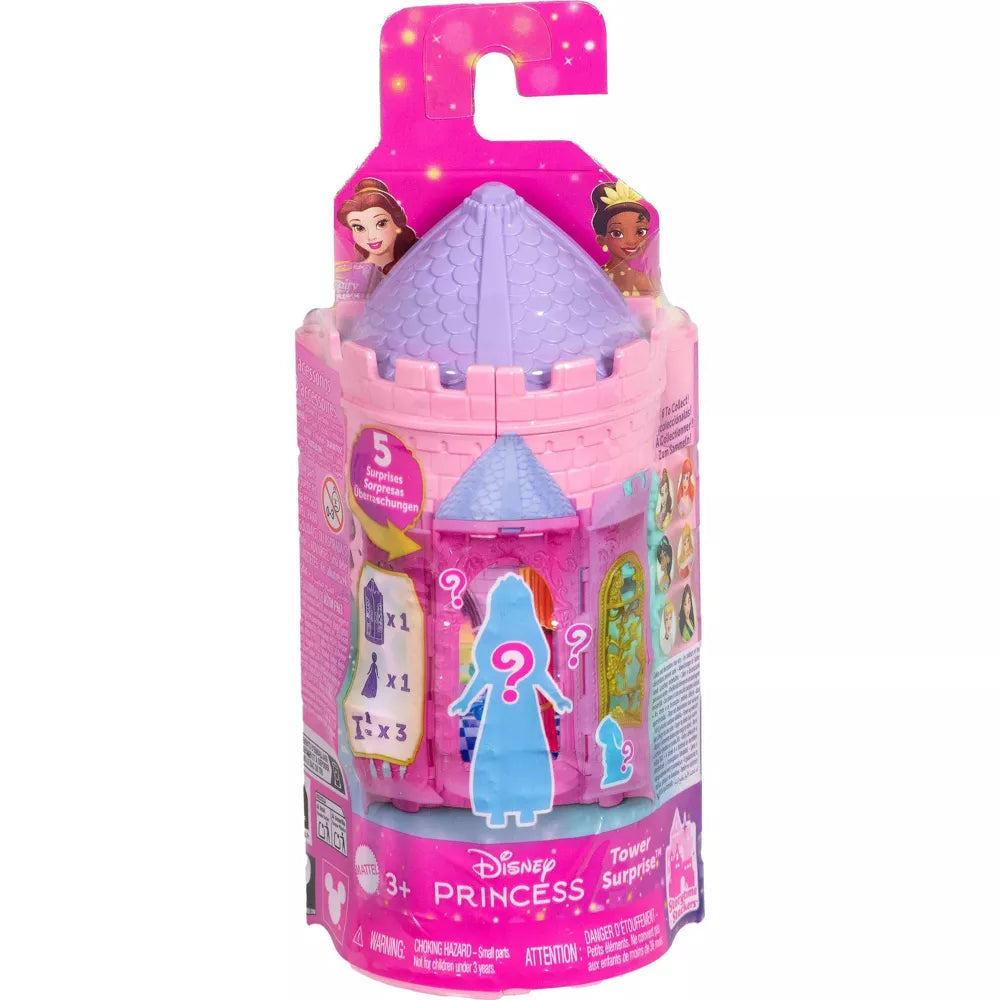 Disney Princess Tower Surprise Small Dolls and Stacking Playsets with 5 Surprises