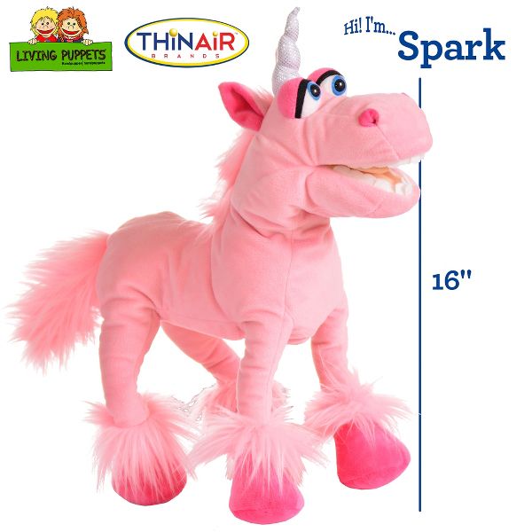 Living Puppets: Spark The Pink Unicorn - 16" Plush Hand Puppet