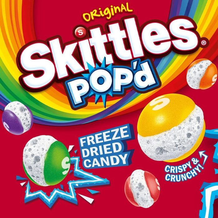 Skittles POP'd Originals Freeze Dried Candy Resealable Bag 5.5oz