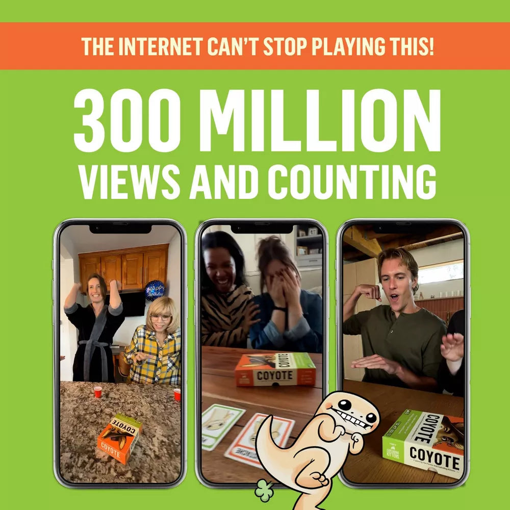 Exploding Kittens Coyote Card Game: Social Skills Development, 10-Minute Playtime, 3+ Players, Full Game