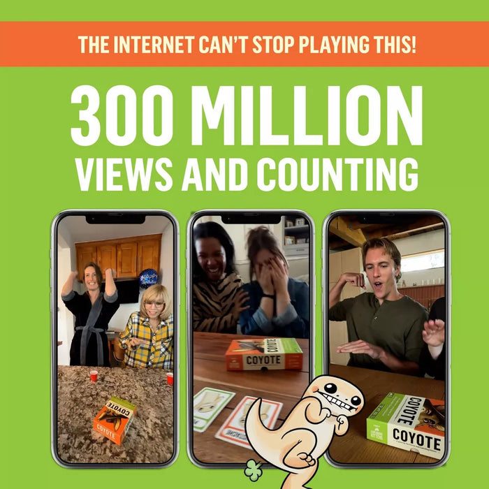 Exploding Kittens Coyote Card Game: Social Skills Development, 10-Minute Playtime, 3+ Players, Full Game