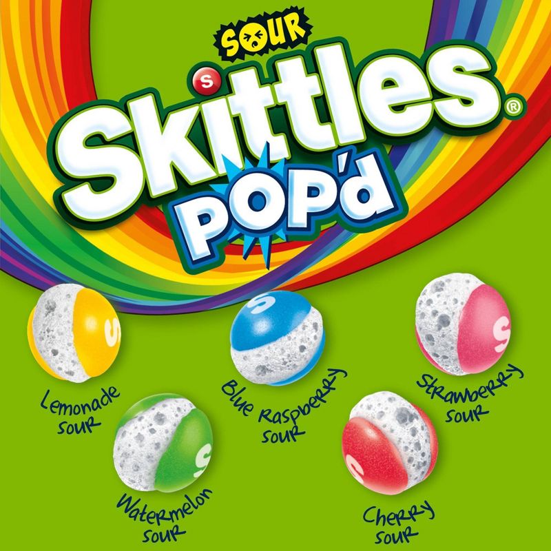 Skittles POP'd Sour Freeze Dried Candy Bag 5.5oz