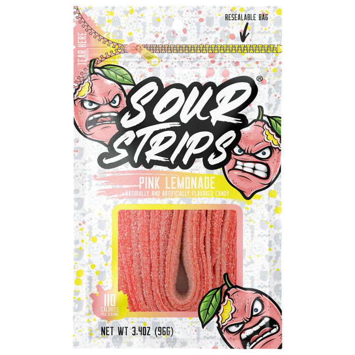 Sour Strips Pink Lemonade Chewy Candy 3.4oz